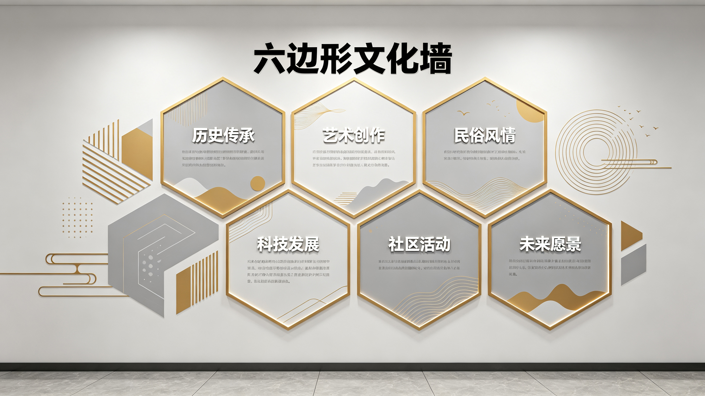 阜宁县企业文化墙 | 六边形信息美学